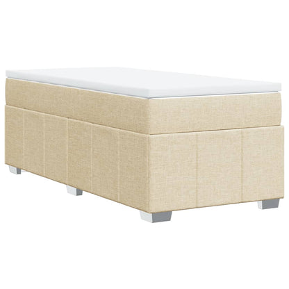 Giroletto a Molle con Materasso Crema 90x190 cm in Tessuto