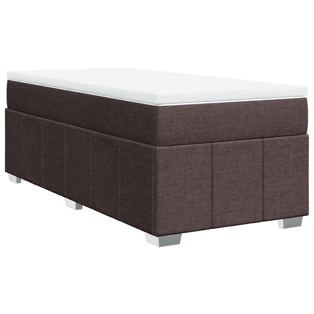 Giroletto a Molle con Materasso Marrone Scuro 90x200 cm Tessuto | homemem39