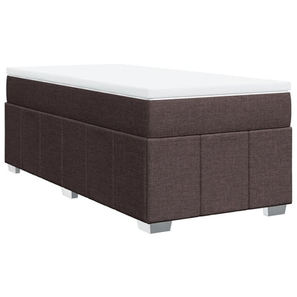 Giroletto a Molle con Materasso Marrone Scuro 90x200 cm Tessuto | homemem39