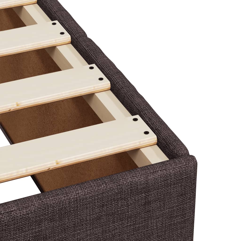 Giroletto a Molle con Materasso Marrone Scuro 90x200 cm Tessuto | homemem39