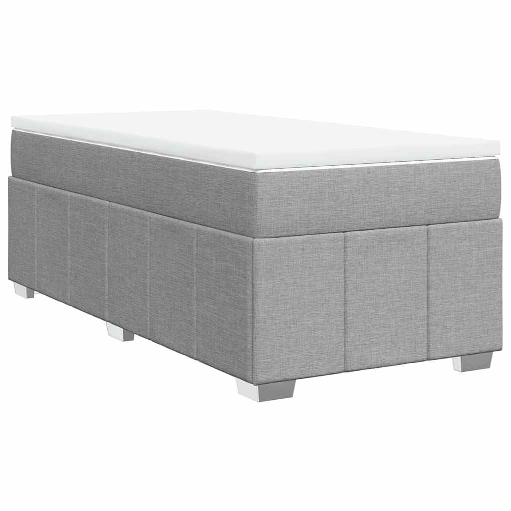 Giroletto a Molle con Materasso Grigio Chiaro100x200 cm Tessuto | homemem39