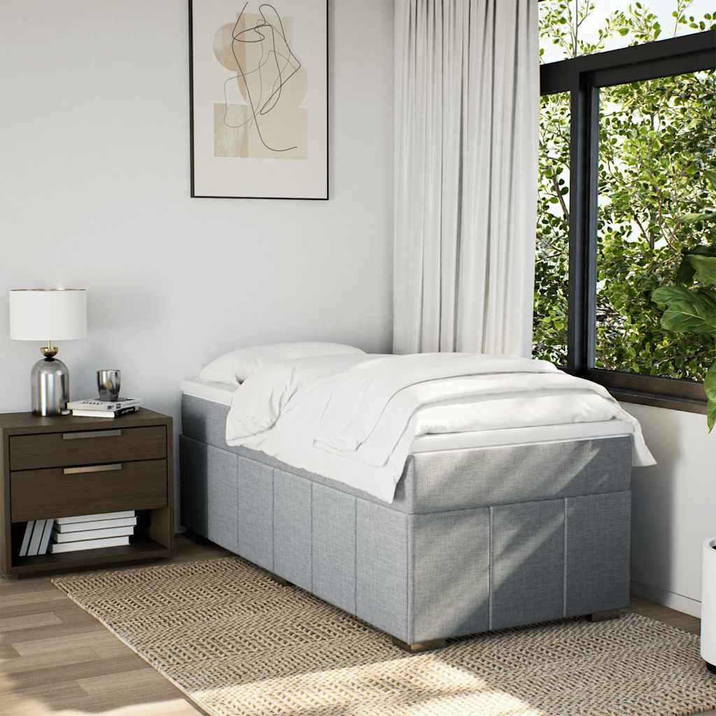 Giroletto a Molle con Materasso Grigio Chiaro100x200 cm Tessuto | homemem39
