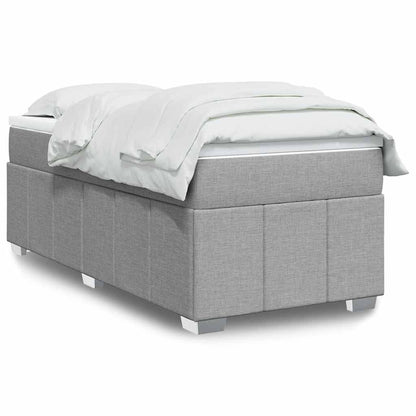 Giroletto a Molle con Materasso Grigio Chiaro100x200 cm Tessuto | homemem39