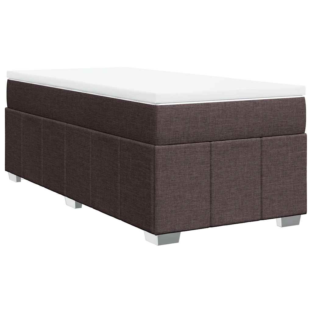 Giroletto a Molle con Materasso Marrone Scuro 100x200cm Tessuto | homemem39