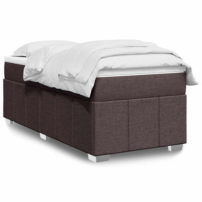 Giroletto a Molle con Materasso Marrone Scuro 100x200cm Tessuto | homemem39