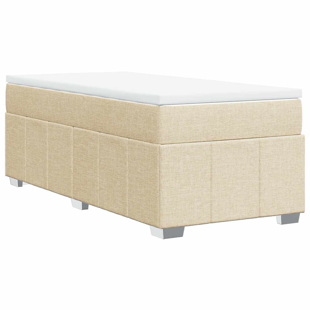 Giroletto a Molle con Materasso Crema 100x200 cm in Tessuto | homemem39
