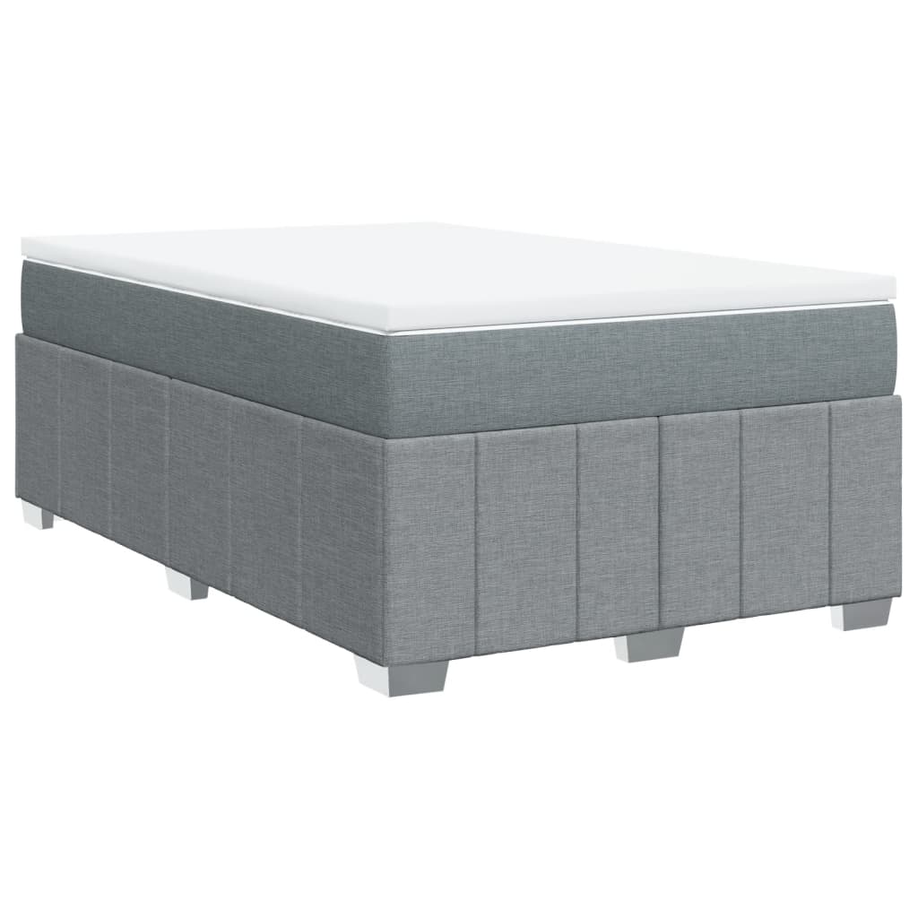 Giroletto a Molle con Materasso Grigio Chiaro 120x190cm Tessuto