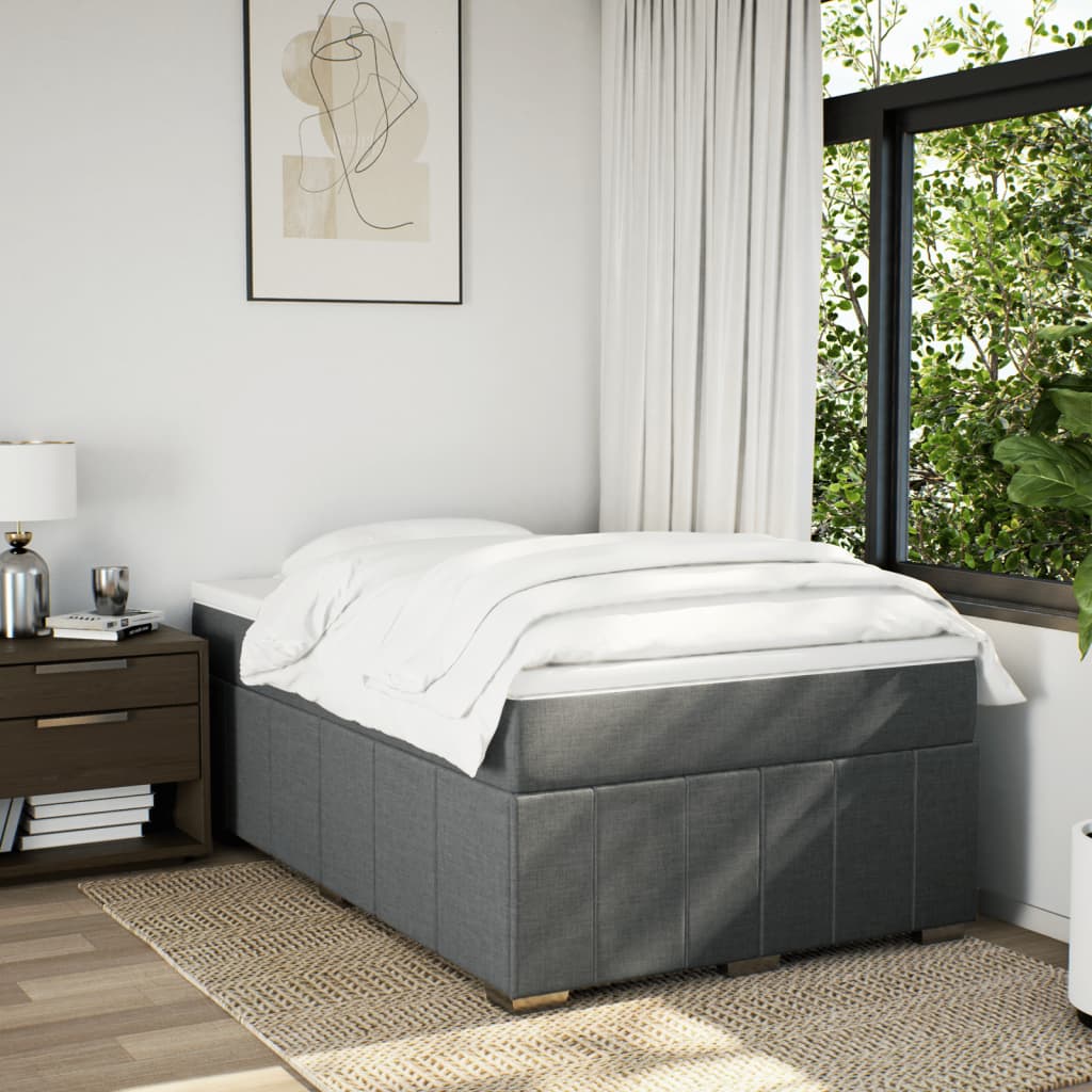 Giroletto a Molle con Materasso Grigio Scuro 120x200 cm Tessuto | homemem39