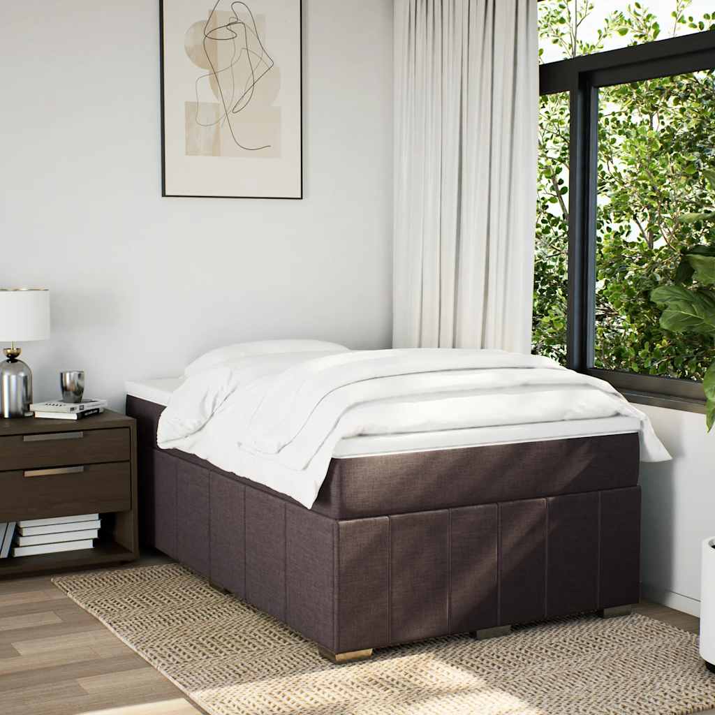 Giroletto a Molle con Materasso Marrone Scuro 120x200cm Tessuto | homemem39