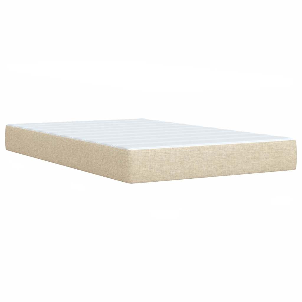 Giroletto a Molle con Materasso Crema 120x200 cm in Tessuto | homemem39