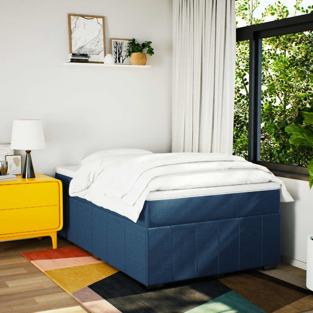 Giroletto a Molle con Materasso Blu 120x200 cm in Tessuto | homemem39