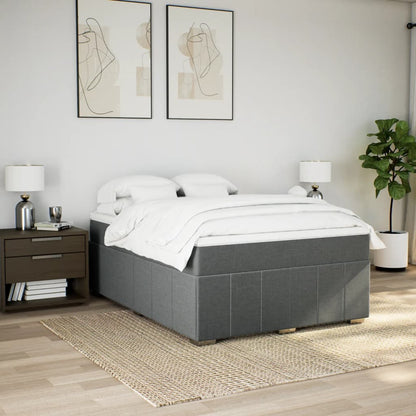 Giroletto a Molle con Materasso Grigio Scuro 140x190 cm Tessuto | homemem39