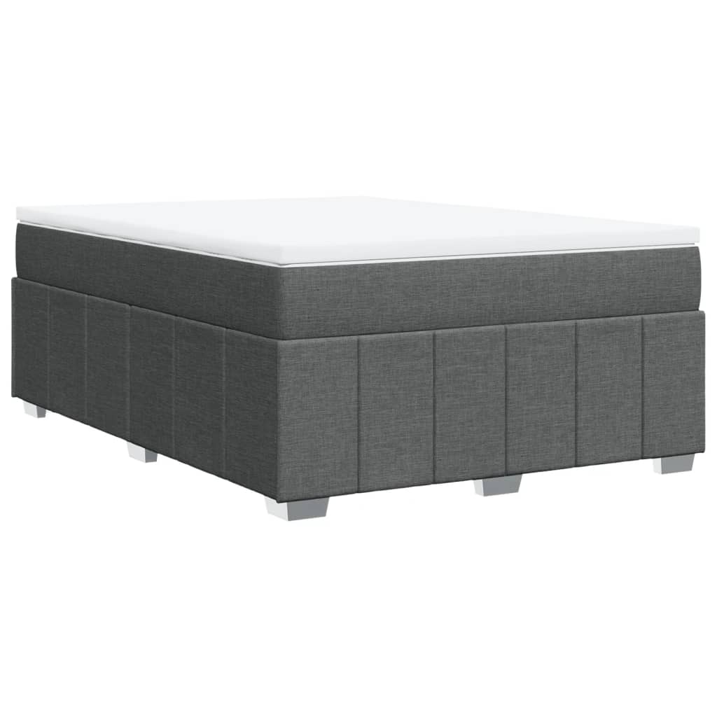 Giroletto a Molle con Materasso Grigio Scuro 140x190 cm Tessuto | homemem39