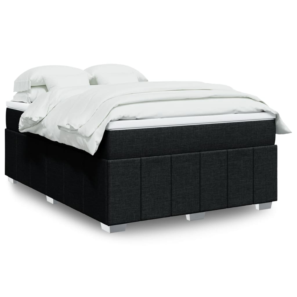 Giroletto a Molle con Materasso Nero 140x190 cm in Tessuto | homemem39