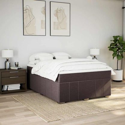 Giroletto a Molle con Materasso Marrone Scuro 140x190cm Tessuto | homemem39