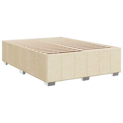 Giroletto a Molle con Materasso Crema 140x19 cm in Tessuto | homemem39