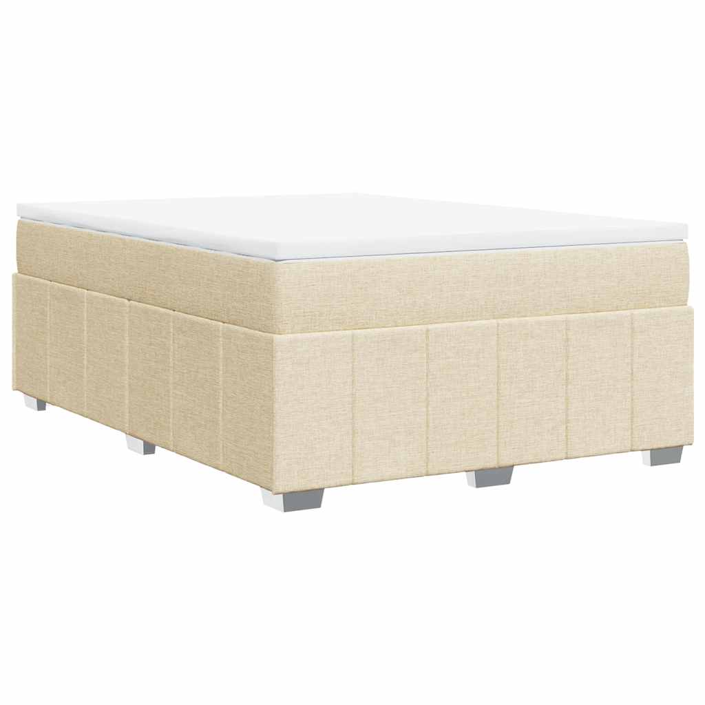 Giroletto a Molle con Materasso Crema 140x19 cm in Tessuto | homemem39