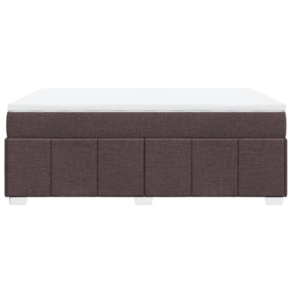 Giroletto a Molle con Materasso Marrone Scuro 140x200cm Tessuto - homemem39