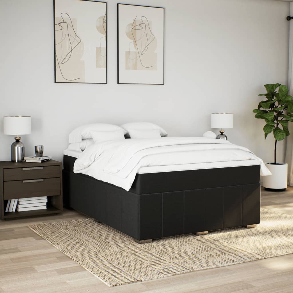 Giroletto a Molle con Materasso Nero 160x200 cm in Tessuto | homemem39