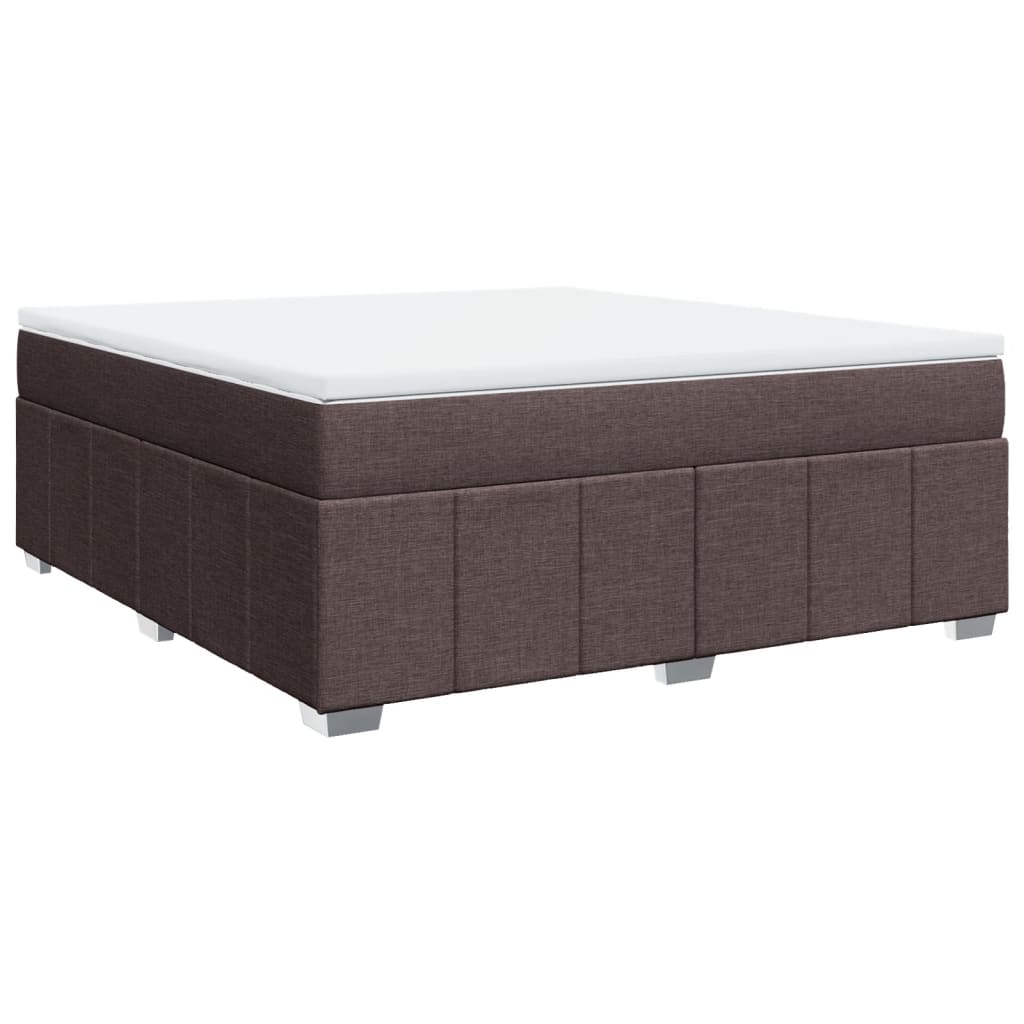 Giroletto a Molle con Materasso Marrone Scuro 180x200cm Tessuto | homemem39