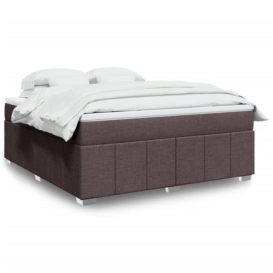 Giroletto a Molle con Materasso Marrone Scuro 180x200cm Tessuto | homemem39