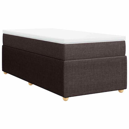 Giroletto a Molle con Materasso Marrone Scuro 80x200 cm Tessuto | homemem39
