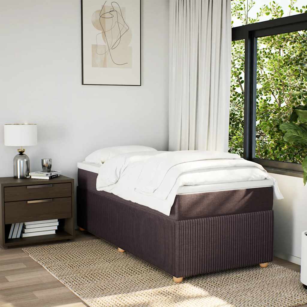Giroletto a Molle con Materasso Marrone Scuro 80x200 cm Tessuto | homemem39