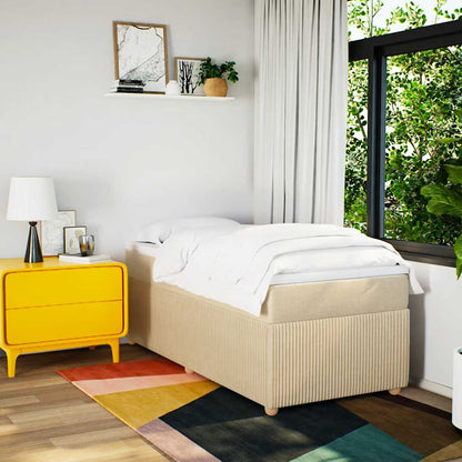 Giroletto a Molle con Materasso Crema 90x190 cm in Tessuto - homemem39