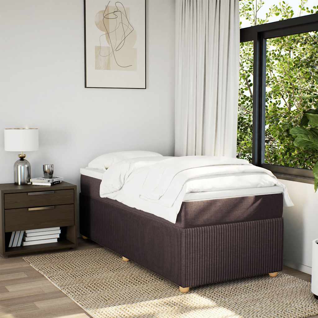 Giroletto a Molle con Materasso Marrone Scuro 100x200cm Tessuto | homemem39