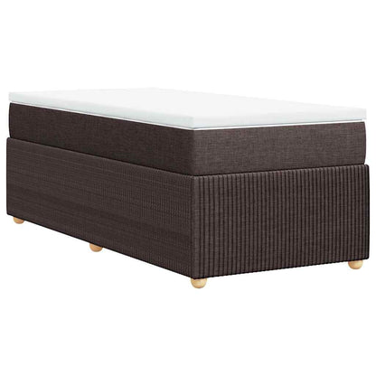 Giroletto a Molle con Materasso Marrone Scuro 100x200cm Tessuto | homemem39