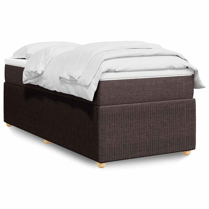 Giroletto a Molle con Materasso Marrone Scuro 100x200cm Tessuto | homemem39