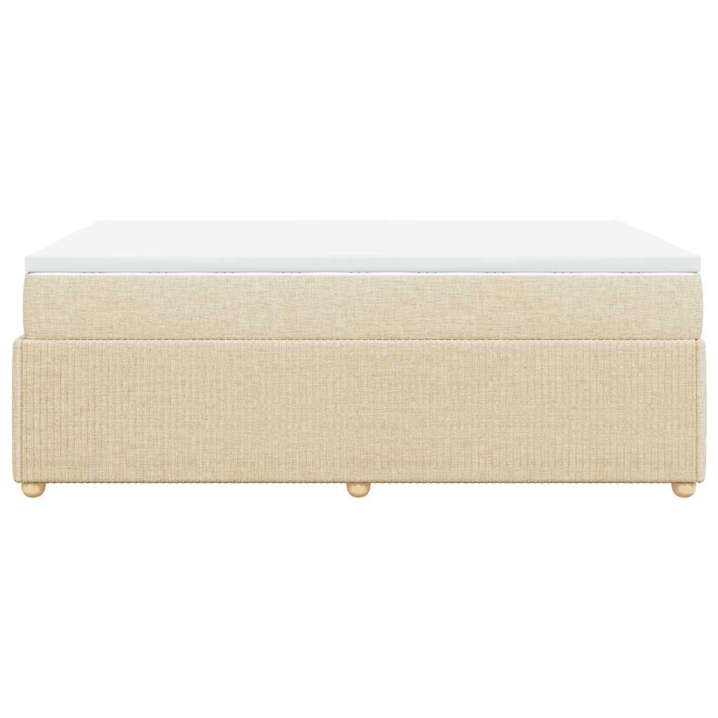 Giroletto a Molle con Materasso Crema 120x200 cm in Tessuto | homemem39