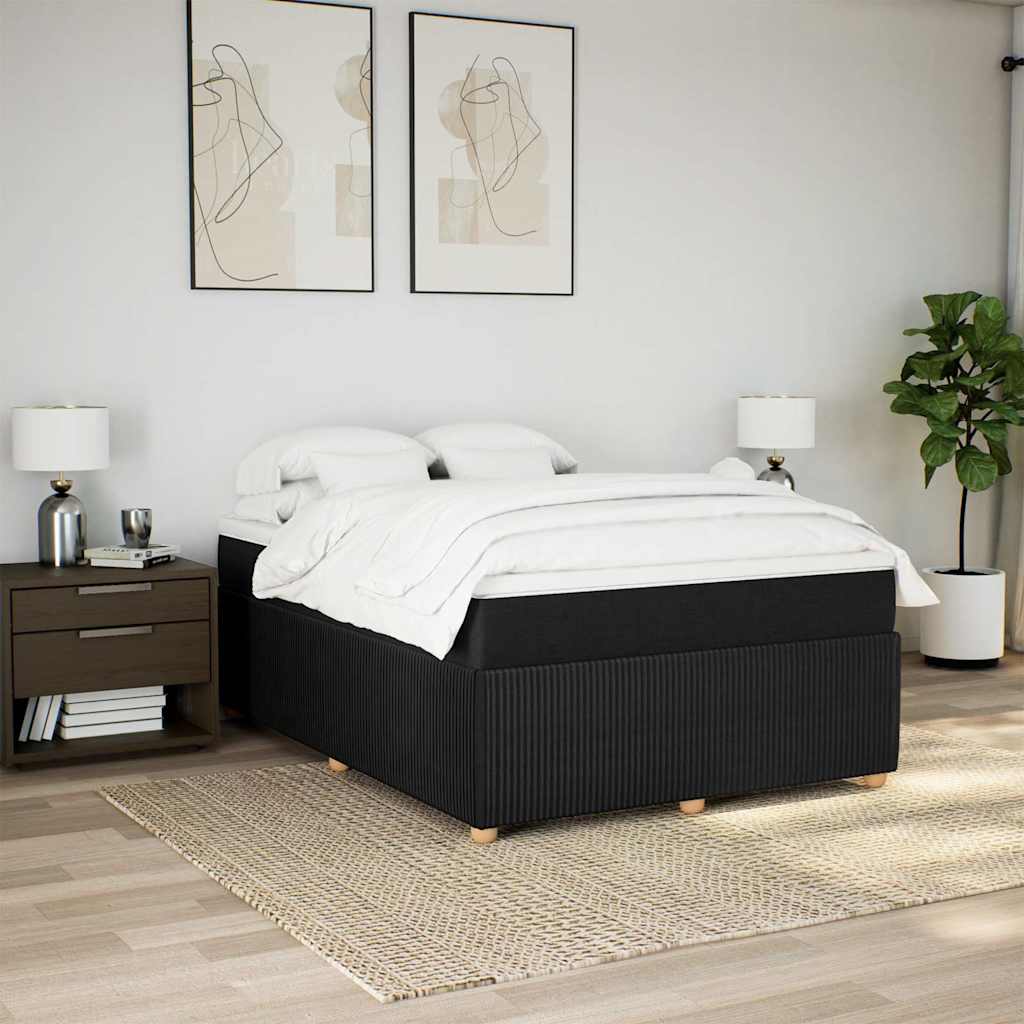 Giroletto a Molle con Materasso Nero 140x190 cm in Tessuto | homemem39