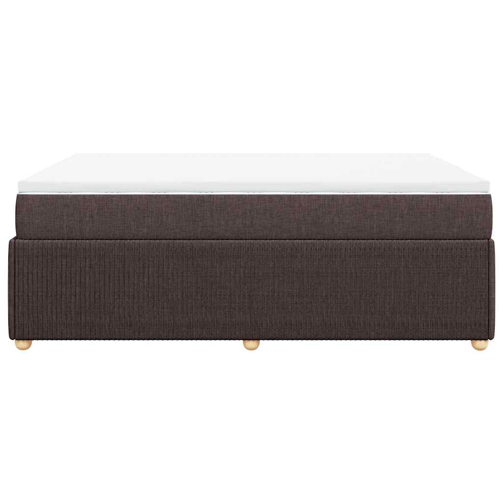 Giroletto a Molle con Materasso Marrone Scuro 140x190cm Tessuto | homemem39