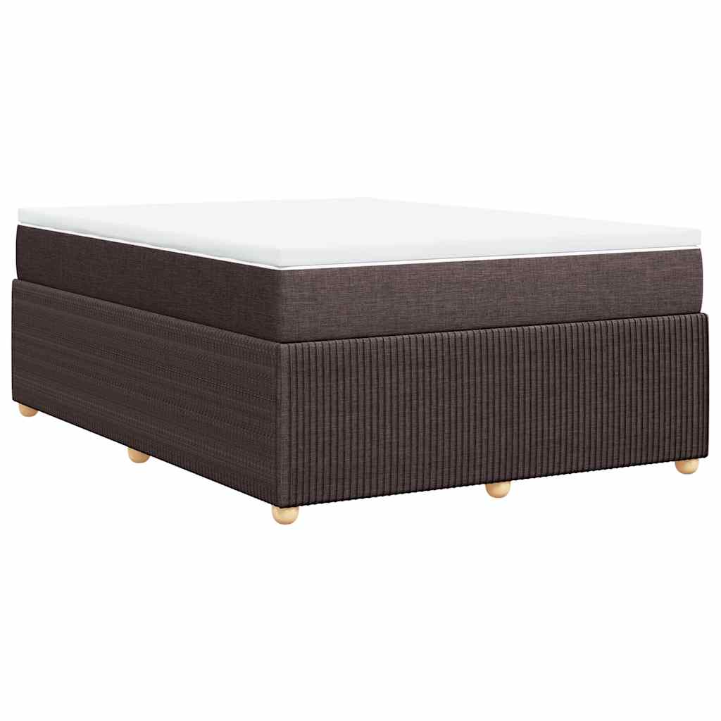 Giroletto a Molle con Materasso Marrone Scuro 140x190cm Tessuto | homemem39
