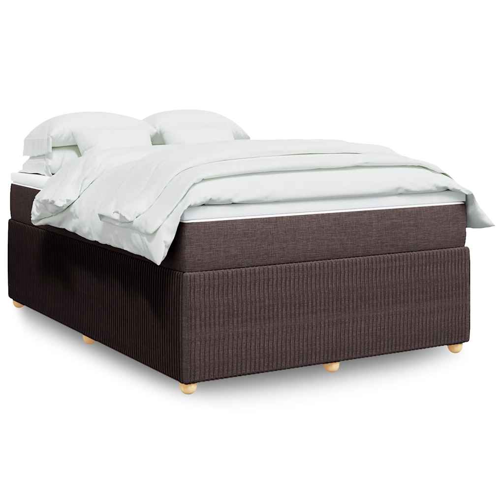 Giroletto a Molle con Materasso Marrone Scuro 140x190cm Tessuto | homemem39