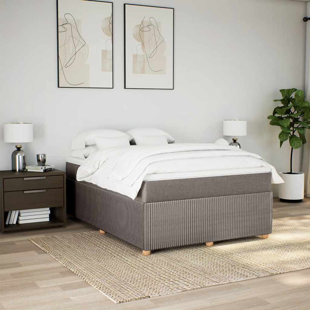 Giroletto a Molle con Materasso Tortora 140x190 cm in Tessuto