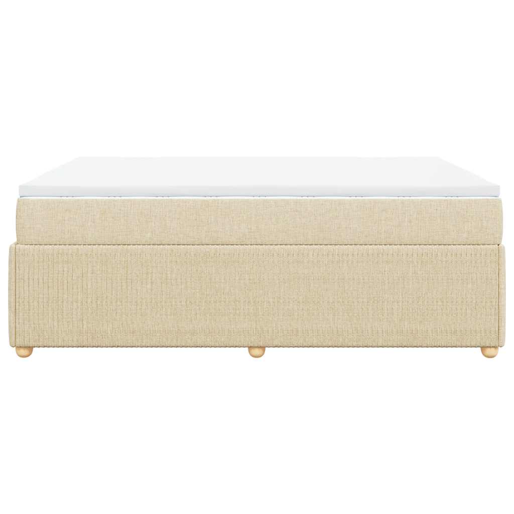 Giroletto a Molle con Materasso Crema 140x19 cm in Tessuto | homemem39
