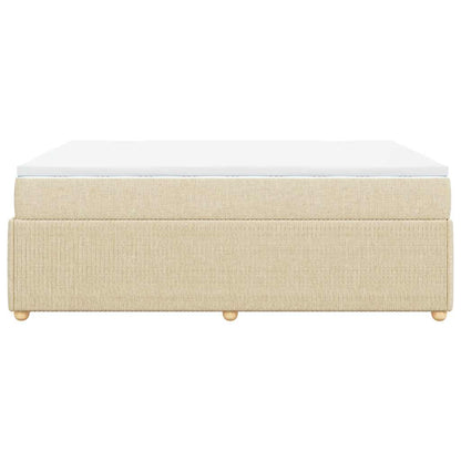 Giroletto a Molle con Materasso Crema 140x19 cm in Tessuto | homemem39