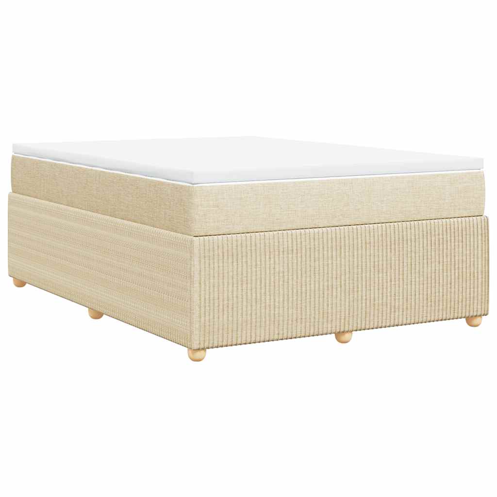 Giroletto a Molle con Materasso Crema 140x19 cm in Tessuto | homemem39