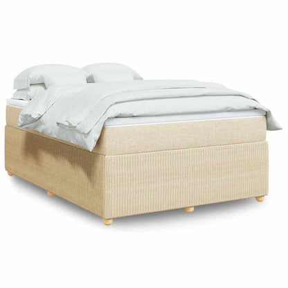 Giroletto a Molle con Materasso Crema 140x19 cm in Tessuto | homemem39