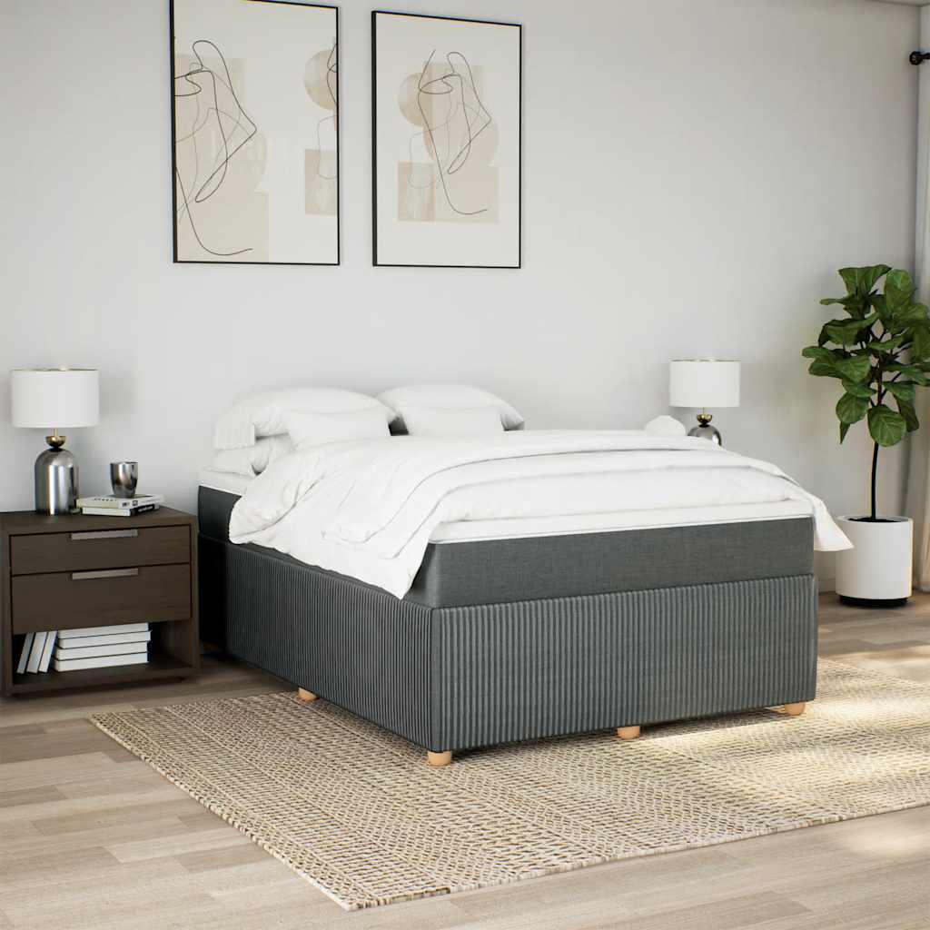 Giroletto a Molle con Materasso Grigio Scuro 140x200cm Tessuto | homemem39