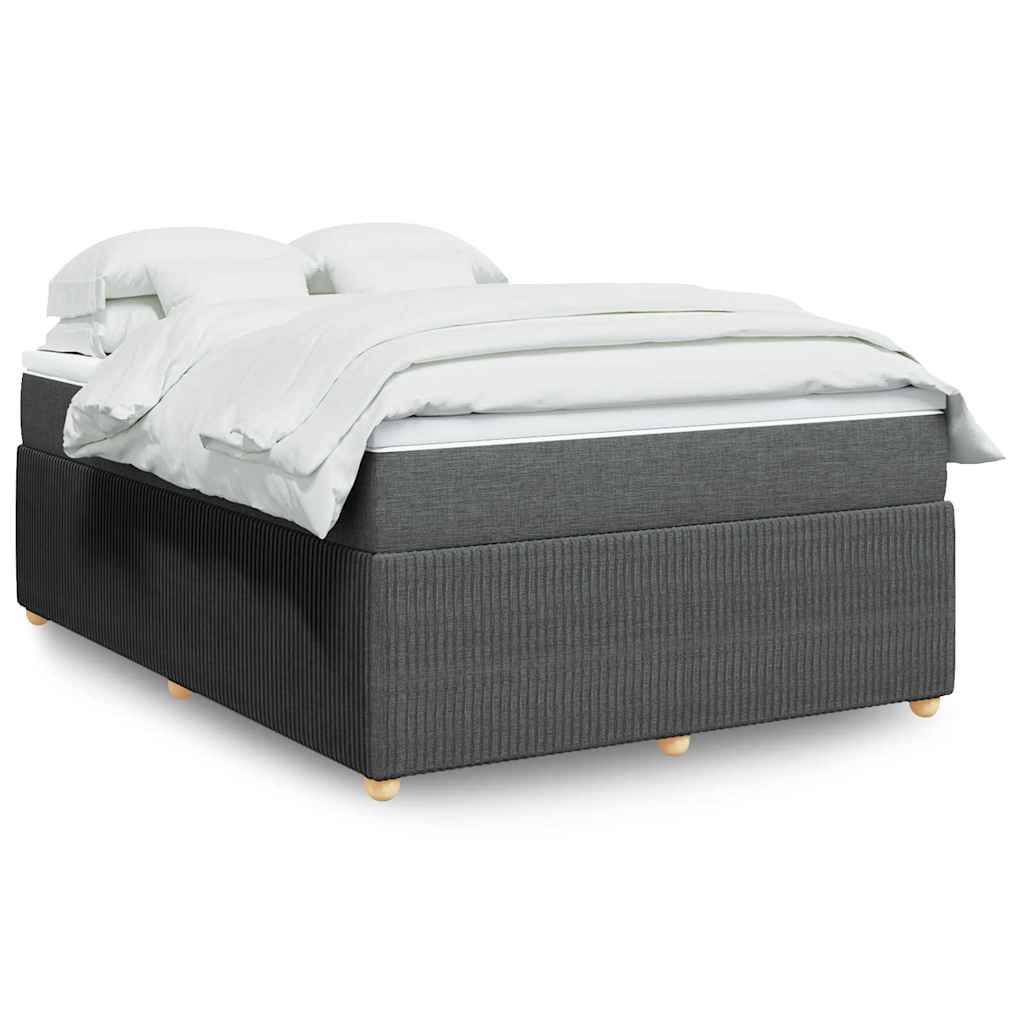 Giroletto a Molle con Materasso Grigio Scuro 140x200cm Tessuto | homemem39