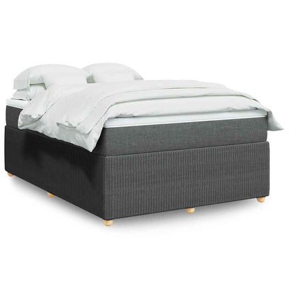Giroletto a Molle con Materasso Grigio Scuro 140x200cm Tessuto | homemem39