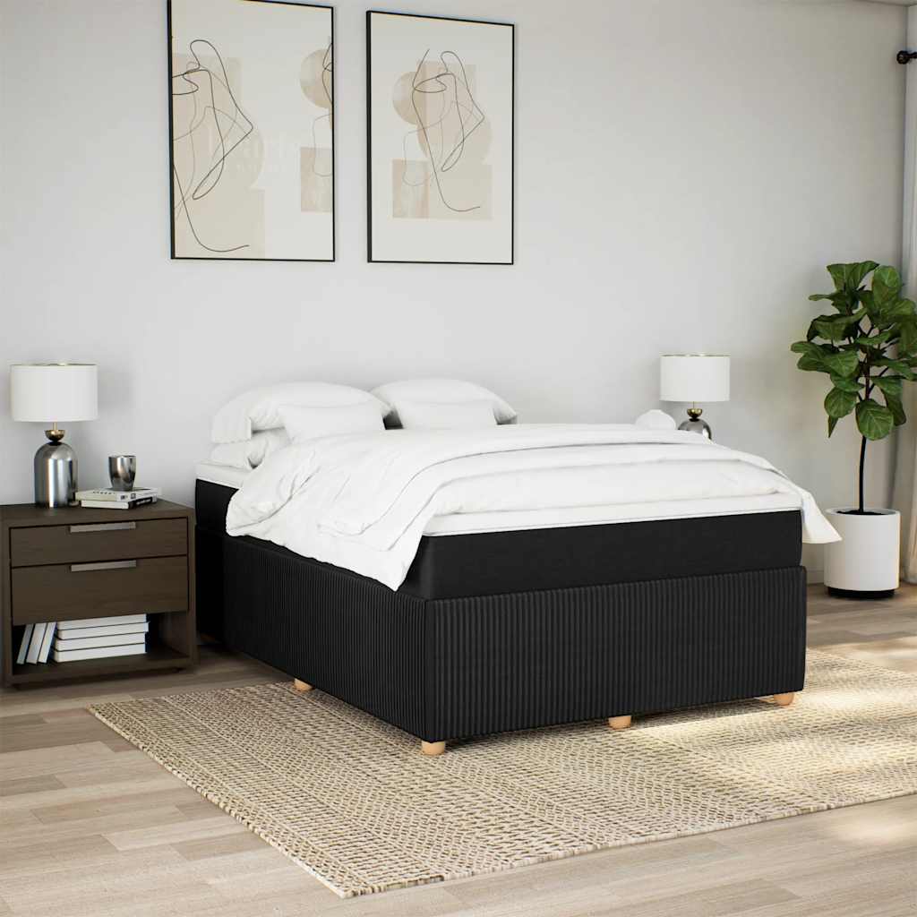 Giroletto a Molle con Materasso Nero 140x200 cm in Tessuto | homemem39