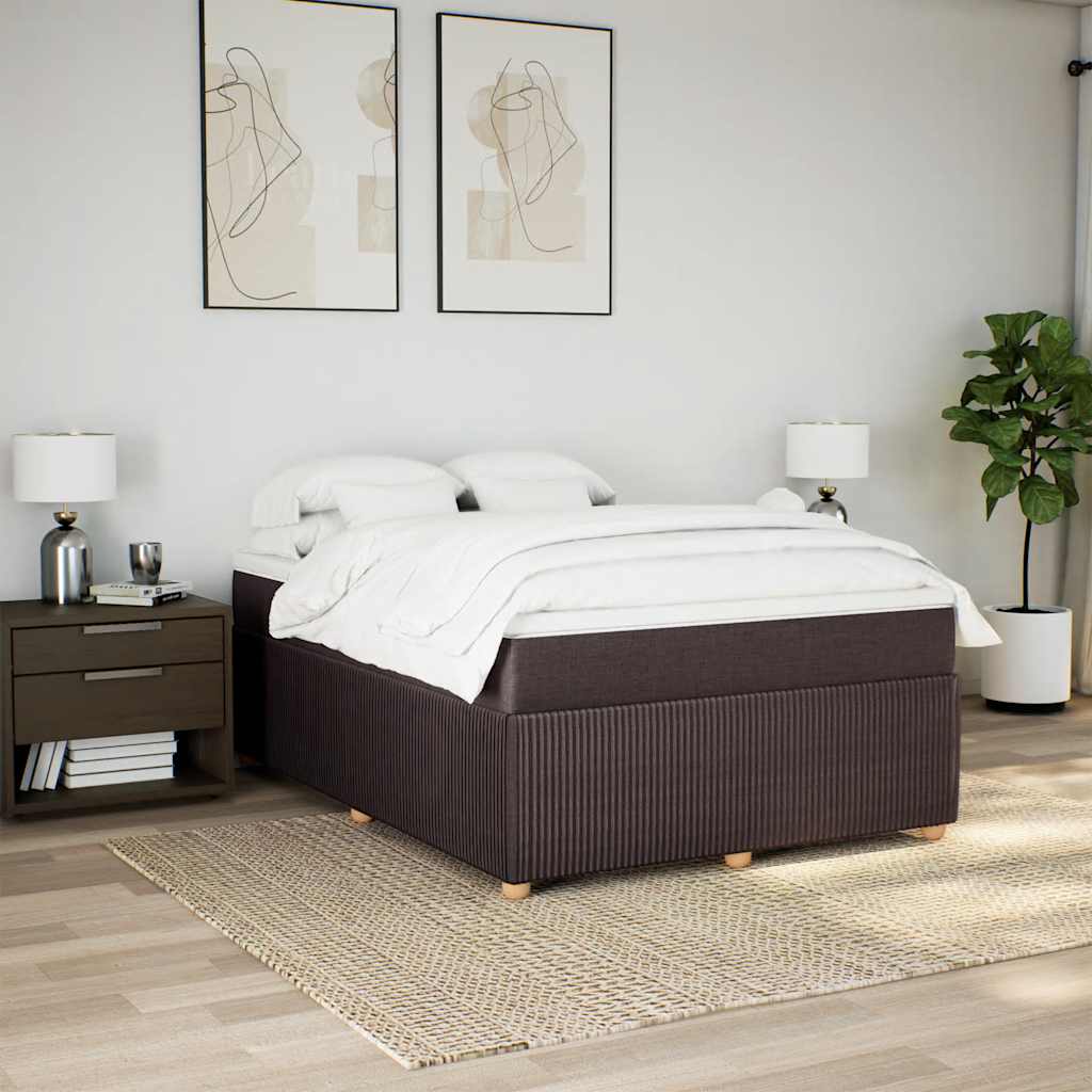 Giroletto a Molle con Materasso Marrone Scuro 140x200cm Tessuto | homemem39