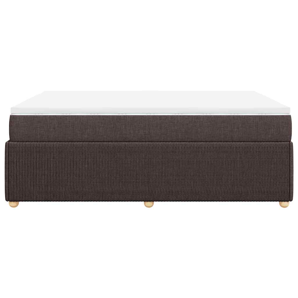 Giroletto a Molle con Materasso Marrone Scuro 140x200cm Tessuto | homemem39