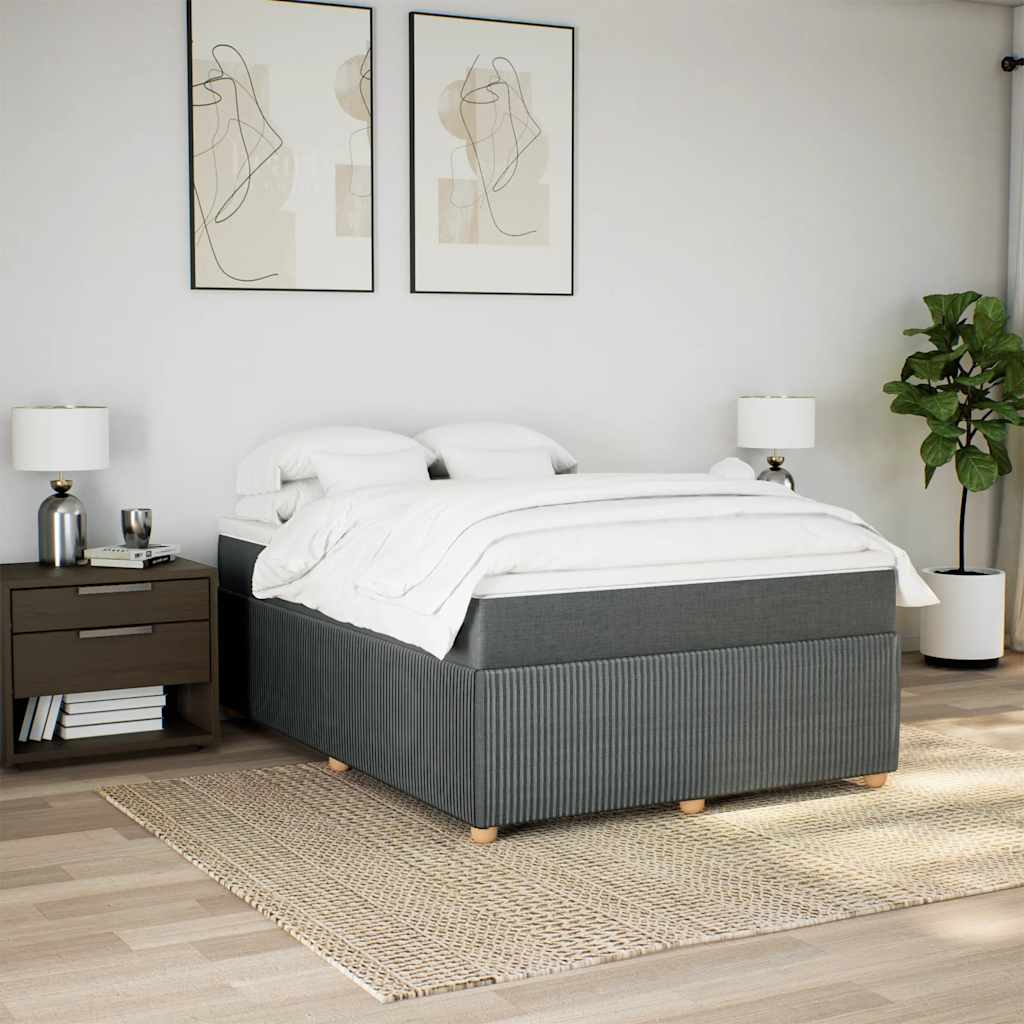 Giroletto a Molle con Materasso Grigio Scuro 160x200 cm Tessuto | homemem39