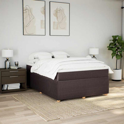Giroletto a Molle con Materasso Marrone Scuro 160x200cm Tessuto | homemem39