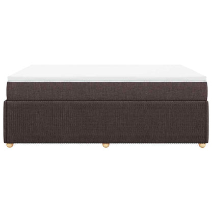 Giroletto a Molle con Materasso Marrone Scuro 160x200cm Tessuto | homemem39